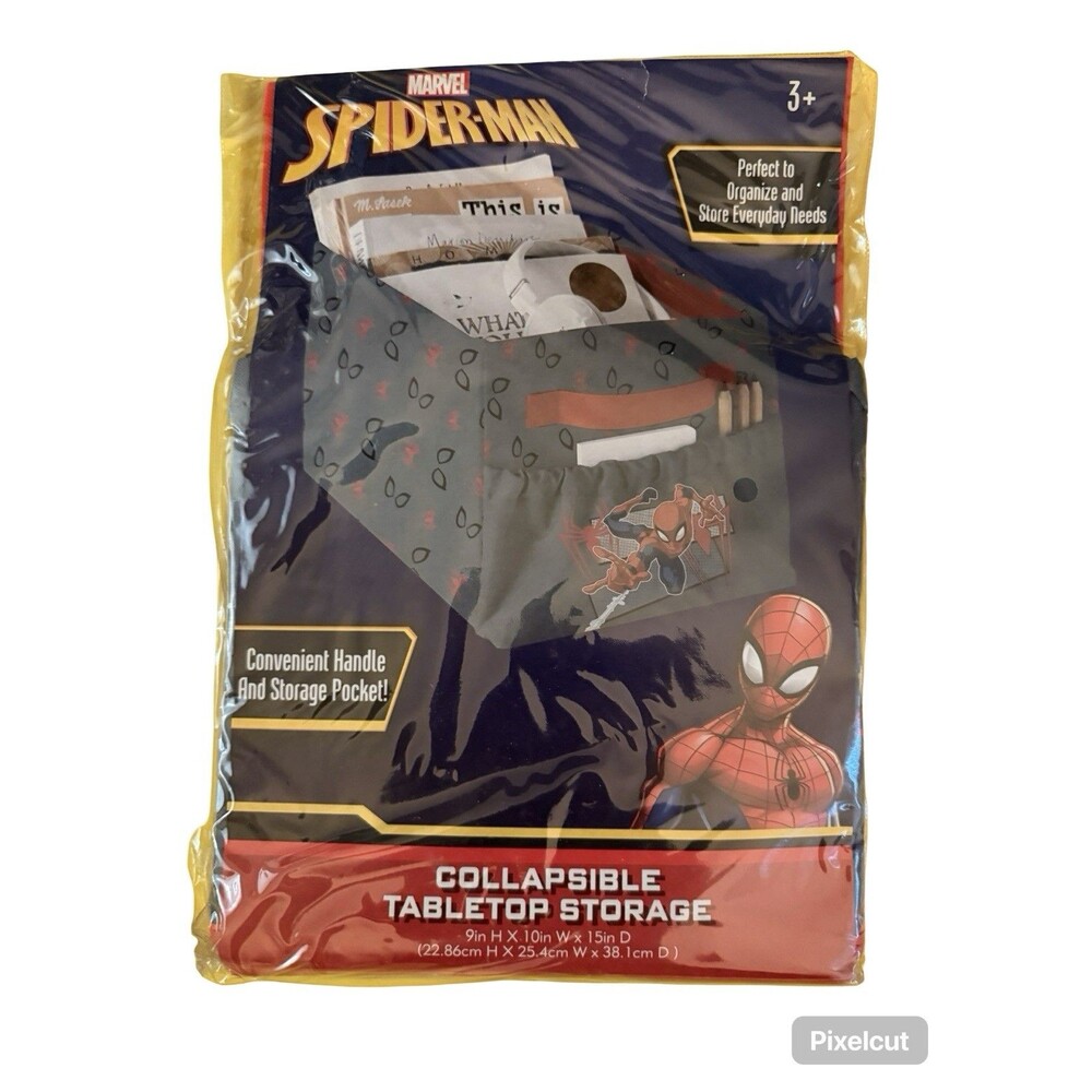 Marvel Spider-Man Storage Bin Collapsible Tabletop Organizer New